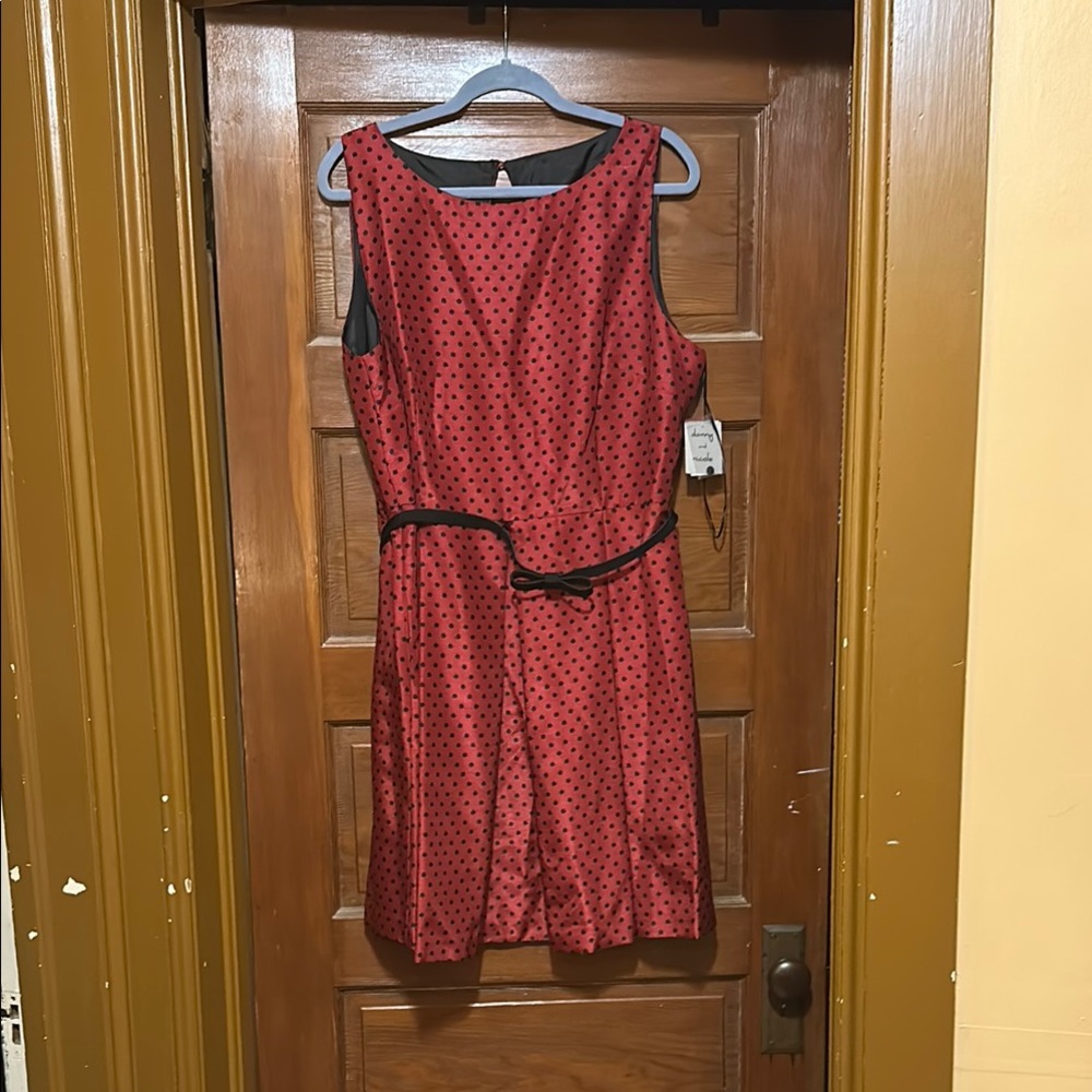 Danny & Nicole Red Sleeveless A-Line Dress